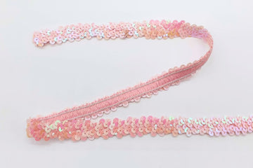 Elastisches Paillettenband, 20mm, rosa, 0,5 m